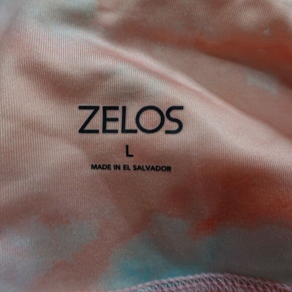 Zelos 7/8 Leggings Women’s Large Pink Peach Watercolor Tie Dye Athletic Gym Yoga - Picture 3 of 10